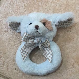 Bearington Baby Lil Waggles Puppy Dog Rattle Ring